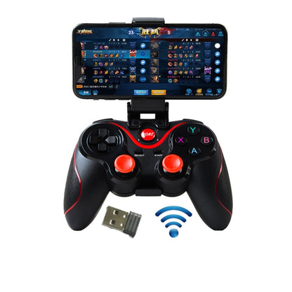 S6 คอนโทรลเลอร์เกมไร้สายบลูทูธพร้อมขายึดและตัวรับสัญญาณสำหรับ Android / IOS / PC, S6 With Bracket & Receiver