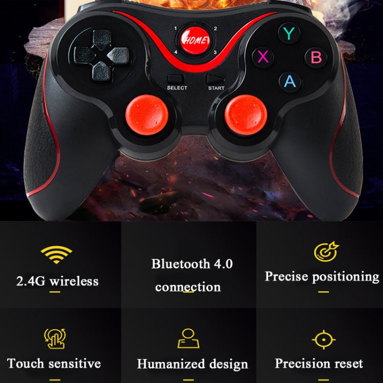 S6 คอนโทรลเลอร์เกมไร้สายบลูทูธพร้อมขายึดและตัวรับสัญญาณสำหรับ Android / IOS / PC, S6 With Bracket & Receiver
