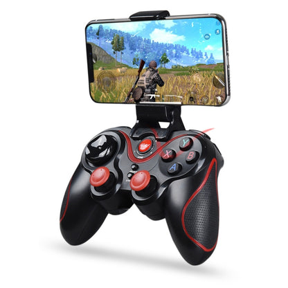 S6 คอนโทรลเลอร์เกมไร้สายบลูทูธพร้อมขายึดและตัวรับสัญญาณสำหรับ Android / IOS / PC, S6 With Bracket & Receiver