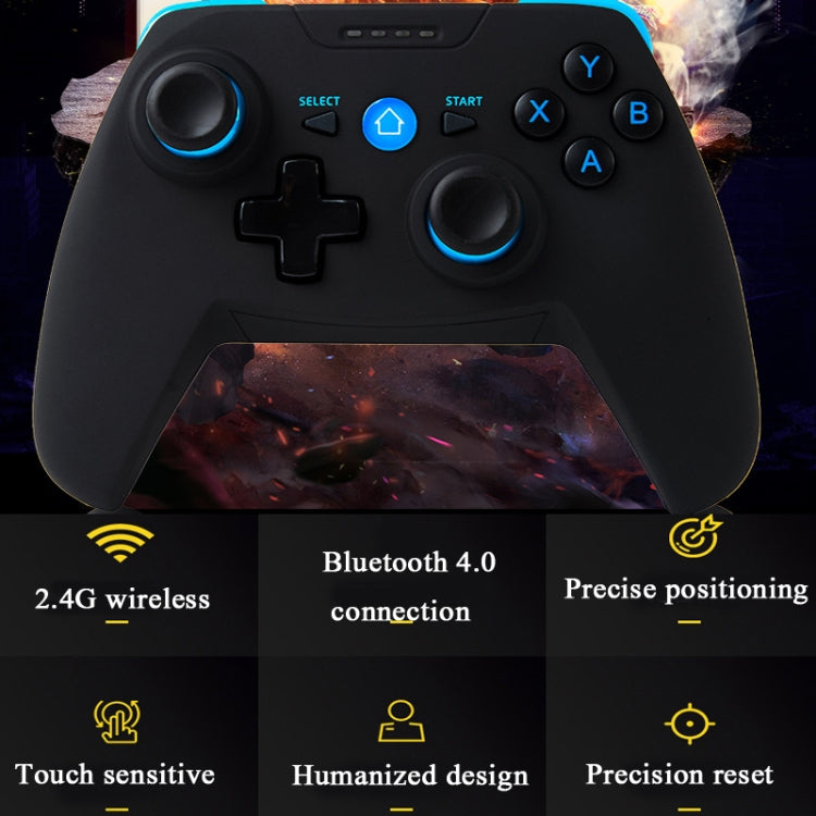 CX-X1 2.4GHz + Bluetooth 4.0 คอนโทรลเลอร์เกมไร้สายสำหรับ Android / iOS / PC / PS3, Single Handle (Blue), Handle + Bracket (Blue), Handle + Bracket+ Receiver (Blue)