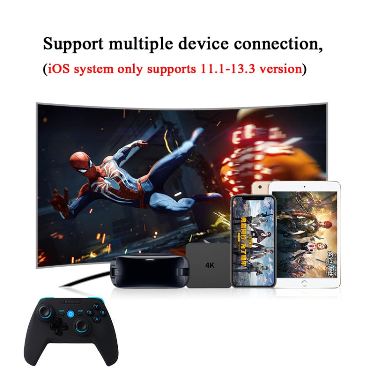 CX-X1 2.4GHz + Bluetooth 4.0 คอนโทรลเลอร์เกมไร้สายสำหรับ Android / iOS / PC / PS3, Single Handle (Blue), Handle + Bracket (Blue), Handle + Bracket+ Receiver (Blue)
