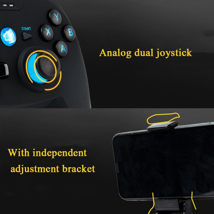 CX-X1 2.4GHz + Bluetooth 4.0 คอนโทรลเลอร์เกมไร้สายสำหรับ Android / iOS / PC / PS3, Single Handle (Blue), Handle + Bracket (Blue), Handle + Bracket+ Receiver (Blue)