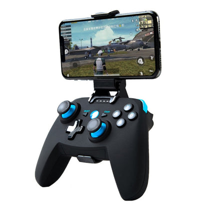 CX-X1 2.4GHz + Bluetooth 4.0 คอนโทรลเลอร์เกมไร้สายสำหรับ Android / iOS / PC / PS3, Single Handle (Blue), Handle + Bracket (Blue), Handle + Bracket+ Receiver (Blue)