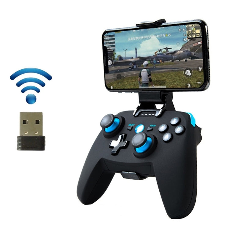 CX-X1 2.4GHz + Bluetooth 4.0 คอนโทรลเลอร์เกมไร้สายสำหรับ Android / iOS / PC / PS3, Single Handle (Blue), Handle + Bracket (Blue), Handle + Bracket+ Receiver (Blue)