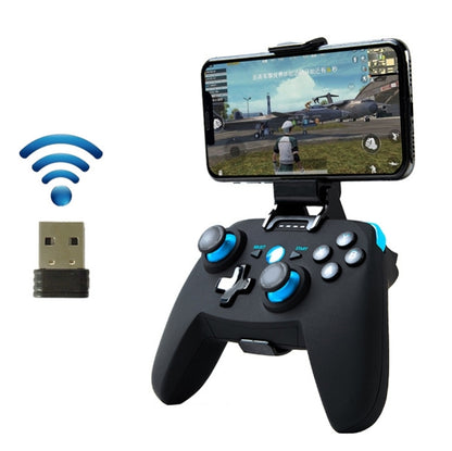 CX-X1 2.4GHz + Bluetooth 4.0 คอนโทรลเลอร์เกมไร้สายสำหรับ Android / iOS / PC / PS3, Single Handle (Blue), Handle + Bracket (Blue), Handle + Bracket+ Receiver (Blue)