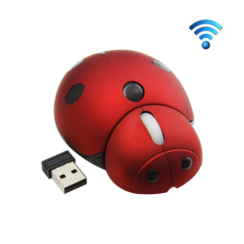 CM0184 3000 DPI 3-keys Mini Ladybug เมาส์ไร้สาย 2.4G เมาส์ไร้สายส่วนบุคคล