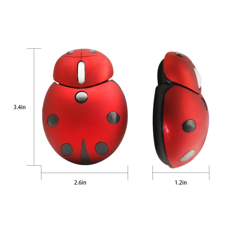 CM0184 3000 DPI 3-keys Mini Ladybug เมาส์ไร้สาย 2.4G เมาส์ไร้สายส่วนบุคคล
