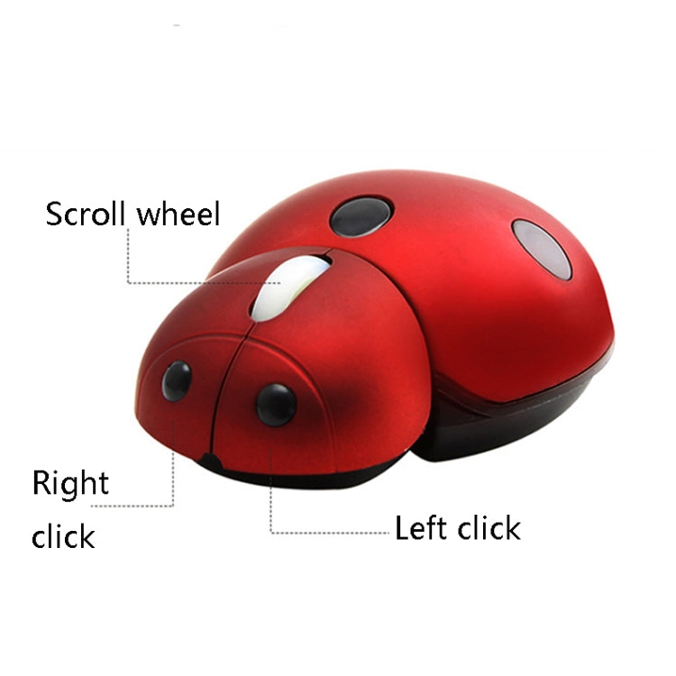 CM0184 3000 DPI 3-keys Mini Ladybug เมาส์ไร้สาย 2.4G เมาส์ไร้สายส่วนบุคคล