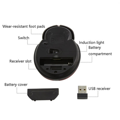 CM0184 3000 DPI 3-keys Mini Ladybug เมาส์ไร้สาย 2.4G เมาส์ไร้สายส่วนบุคคล