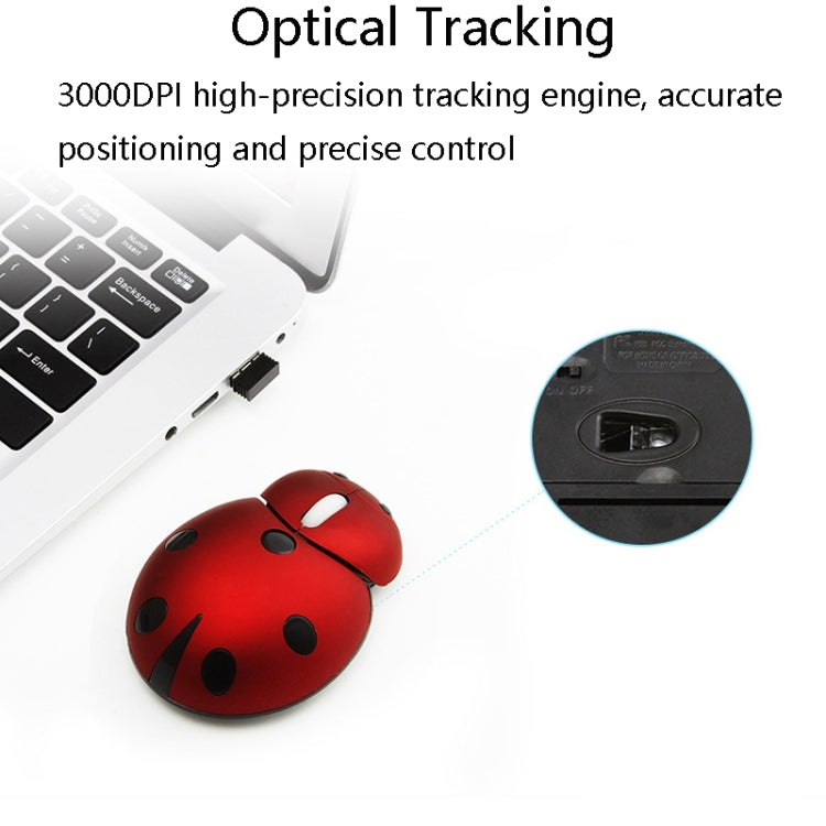 CM0184 3000 DPI 3-keys Mini Ladybug เมาส์ไร้สาย 2.4G เมาส์ไร้สายส่วนบุคคล