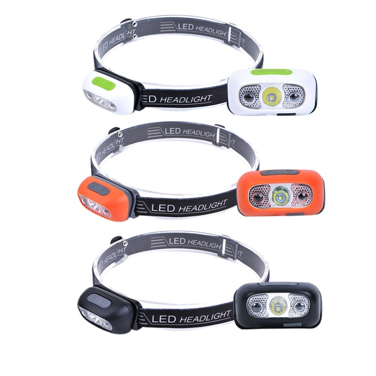 เซ็นเซอร์อัจฉริยะกลางแจ้ง USB ไฟหน้า LED แบบพกพาแสงที่แข็งแกร่งไฟหน้าวิ่งกลางคืน, Black 3W 100LM, White 3W 100LM, Orange 3W 100LM, White 5W 140LM, Orange 5W 140LM