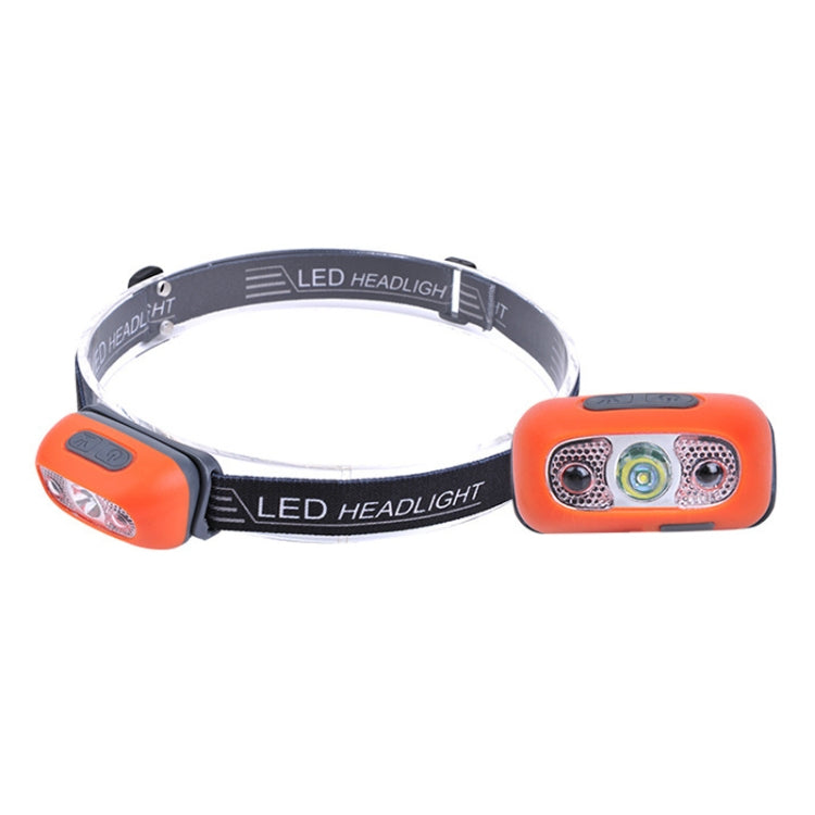 เซ็นเซอร์อัจฉริยะกลางแจ้ง USB ไฟหน้า LED แบบพกพาแสงที่แข็งแกร่งไฟหน้าวิ่งกลางคืน, Black 3W 100LM, White 3W 100LM, Orange 3W 100LM, White 5W 140LM, Orange 5W 140LM