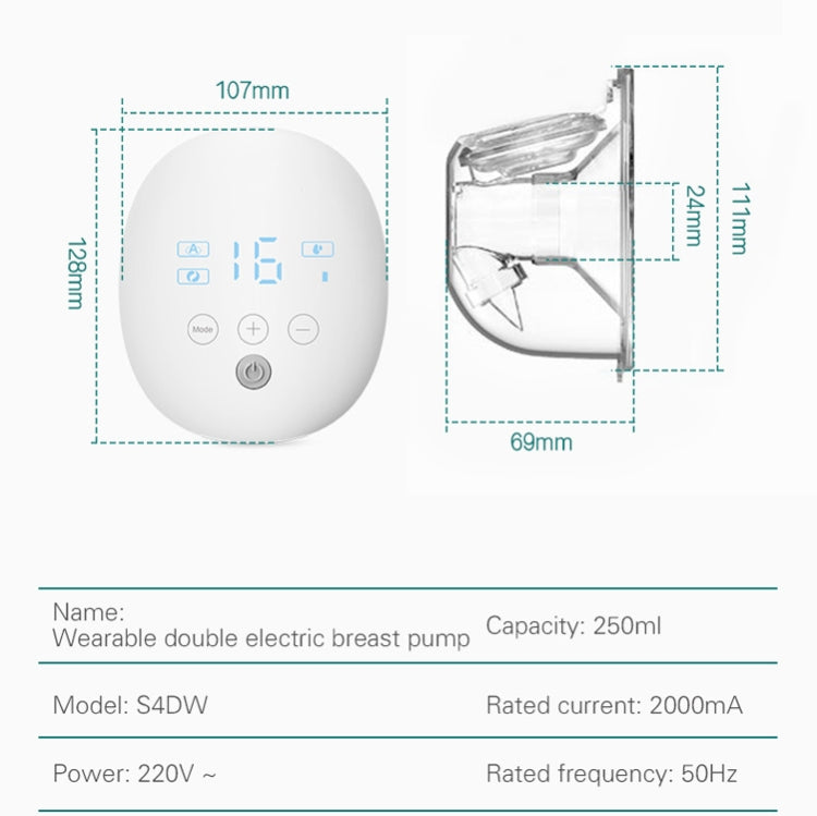เครื่องปั๊มนมอัตโนมัติแบบสวมใส่ได้ เครื่องปั๊มนมแบบดูดขนาดใหญ่ไร้สายแบบแฮนด์ฟรี, S4DW - English, S9 - English - Gray, S9 - English - Pink, S9 - English - Green, S12 - English - White