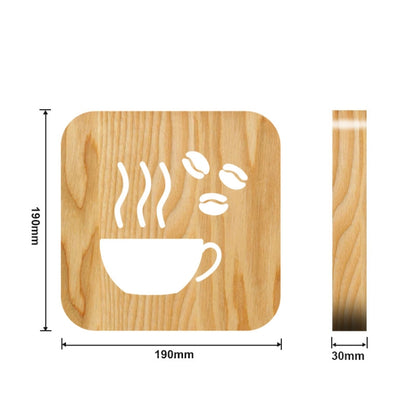 FS-T1879W 2.5W กาแฟ 3D LED โคมไฟตั้งโต๊ะไม้ไฟกลางคืนในห้องนอน, Coffee