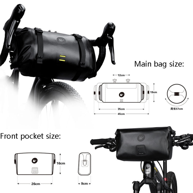 Rhinowalk X21998 Full 12L กันน้ำขนาดใหญ่ความจุด้านหน้าแขวนกระเป๋า Off-Road ยาว-ระยะทางขี่จักรยานกระเป๋า, Rhinowalk X21998