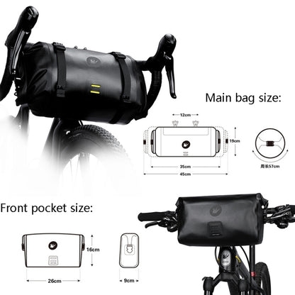 Rhinowalk X21998 Full 12L กันน้ำขนาดใหญ่ความจุด้านหน้าแขวนกระเป๋า Off-Road ยาว-ระยะทางขี่จักรยานกระเป๋า, Rhinowalk X21998