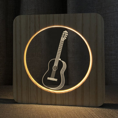 FS-A3272W เครื่องดนตรีกีตาร์กรอบไม้เนื้อแข็งไฟกลางคืน, Guitar
