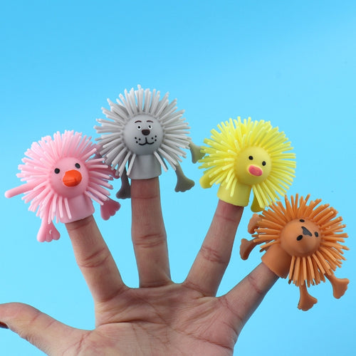 20 ชิ้น TPR นิ้วสัตว์เล็กตุ๊กตายางนุ่มอนุบาลหุ่นมือของเล่น, การจัดส่งสีและสไตล์แบบสุ่ม, 20 PCS Animal