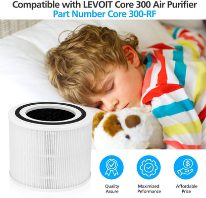 องค์ประกอบตัวกรองการเปลี่ยนตัวกรอง HEPA เหมาะสำหรับ LEVOIT Core 300/Core 300-RF