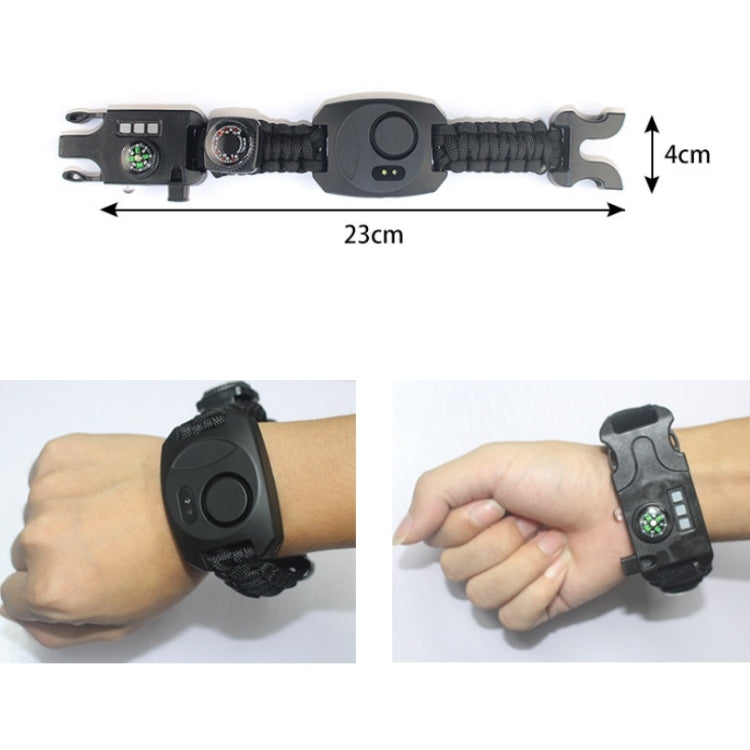 มัลติฟังก์ชั่ถักร่มเชือกนาฬิกาปลุกสร้อยข้อมือกลางแจ้ง Survival สร้อยข้อมือ