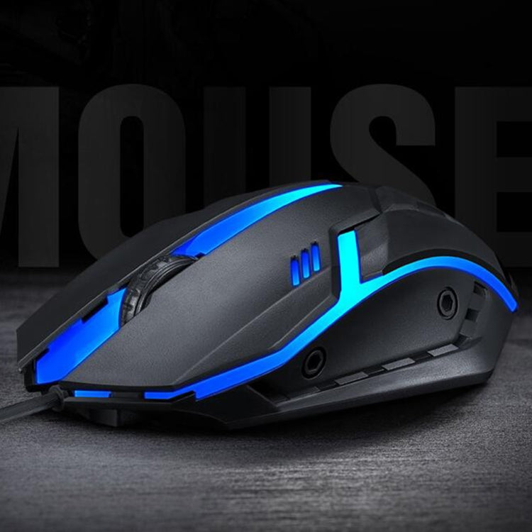 2 PCS T-WOLF V1 อินเทอร์เฟซ USB 3 ปุ่ม 1200 DPI เมาส์แบบมีสาย 7 สี Backlit เมาส์สำหรับเล่นเกม, ความยาวสายเคเบิล: 1.35 ม.