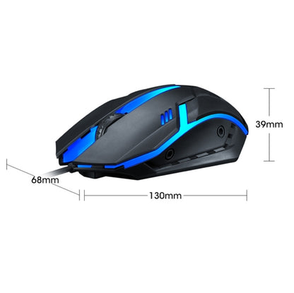 2 PCS T-WOLF V1 อินเทอร์เฟซ USB 3 ปุ่ม 1200 DPI เมาส์แบบมีสาย 7 สี Backlit เมาส์สำหรับเล่นเกม, ความยาวสายเคเบิล: 1.35 ม.
