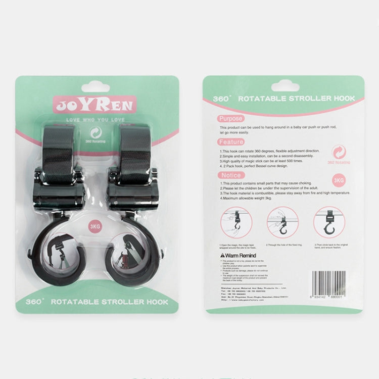 JOYREN 2 ชุดรถเข็นเด็กทารกตะขอกันลื่นและทนทาน, 2 Sets Stroller Hook