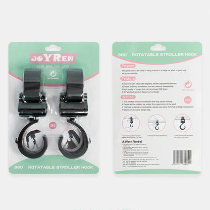 JOYREN 2 ชุดรถเข็นเด็กทารกตะขอกันลื่นและทนทาน, 2 Sets Stroller Hook