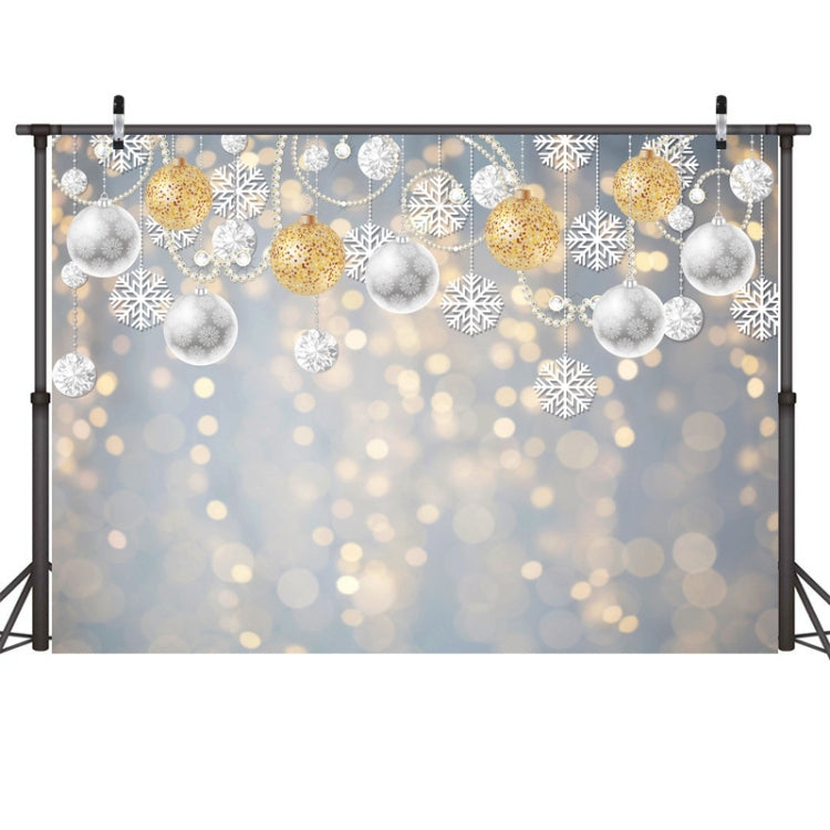 พื้นหลังการถ่ายภาพตกแต่งปาร์ตี้เกล็ดหิมะคริสต์มาส 2.1 ม. X 1.5 ม, Christmas Ball