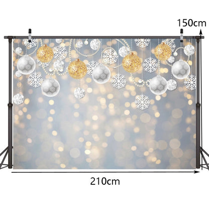 พื้นหลังการถ่ายภาพตกแต่งปาร์ตี้เกล็ดหิมะคริสต์มาส 2.1 ม. X 1.5 ม, Christmas Ball
