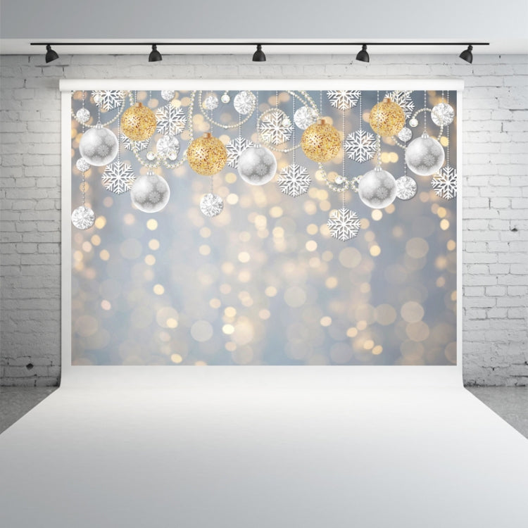 พื้นหลังการถ่ายภาพตกแต่งปาร์ตี้เกล็ดหิมะคริสต์มาส 2.1 ม. X 1.5 ม, Christmas Ball
