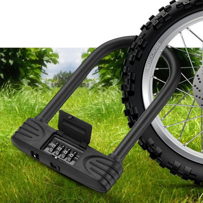 Bold Steel U-Shaped จักรยานรหัสผ่านล็อครถจักรยานยนต์ไฟฟ้ารถ Anti-Theft รหัสผ่านล็อค, Password Lock(Black)