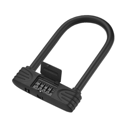 Bold Steel U-Shaped จักรยานรหัสผ่านล็อครถจักรยานยนต์ไฟฟ้ารถ Anti-Theft รหัสผ่านล็อค, Password Lock(Black)