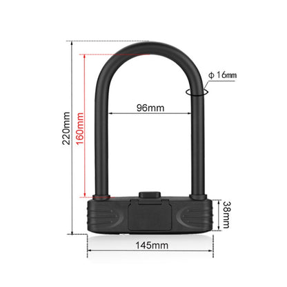 Bold Steel U-Shaped จักรยานรหัสผ่านล็อครถจักรยานยนต์ไฟฟ้ารถ Anti-Theft รหัสผ่านล็อค, Password Lock(Black)
