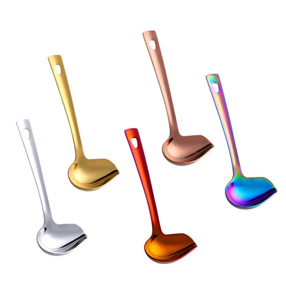 ช้อนน้ำมันสแตนเลส 304 ช้อนซุปหนาเทช้อนซอส, Soup Spoon (Silver), Soup Spoon (Magic Colorful), Soup Spoon (Golden), Soup Spoon (Rose Gold), Soup Spoon (Magic Red)