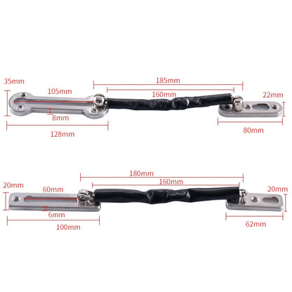 2 PCS หนา Anti-Theft CHAIN สแตนเลสสตีลสลักเกลียวประตูโรงแรมประตูหัวเข็มขัดโซ่ประตู, Large (Silver), Large (Gold), Large (Red Bronze), Large (Green Bronze), Medium (Stainless Steel Color), Large (Black)