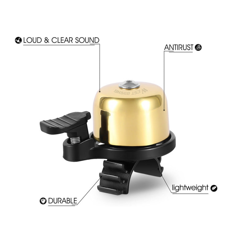 WEST BIKING YP0706048 กระดิ่งจักรยานทองแดง กระดิ่งจักรยานเสือภูเขา Mini Bell, West Biking Bicycle Bell(Black), West Biking Bicycle Bell(Golden)