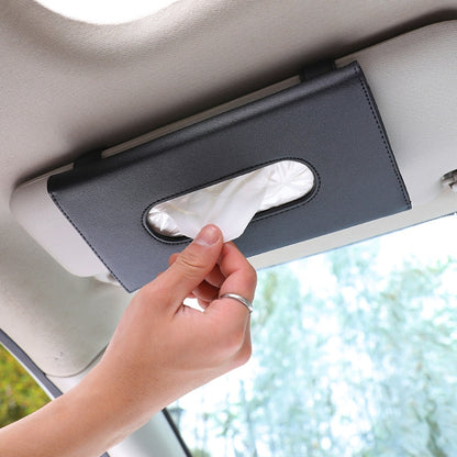 2 PCS รถแขวนประเภทกล่องกระดาษทิชชู Sun Visor ที่นั่งด้านหลังซันรูฟกล่องเก็บ
