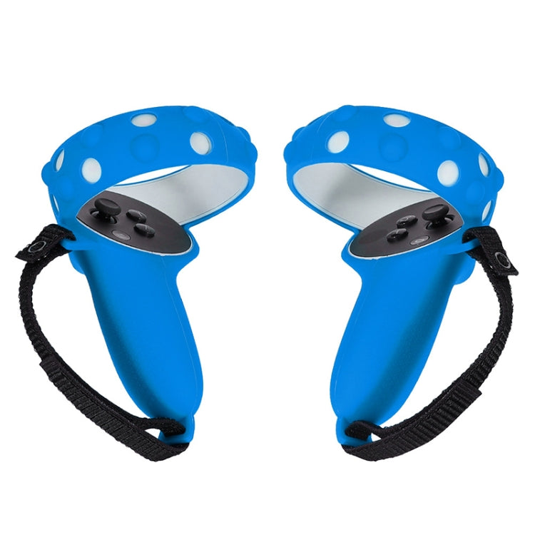2 ชุด GS092 Handle Controller ซิลิโคนป้องกัน Anti-Fall และ Anti-Lost รวมทุกอย่างสำหรับ Oculus Quest 2, GS092 Blue, GS092 Black