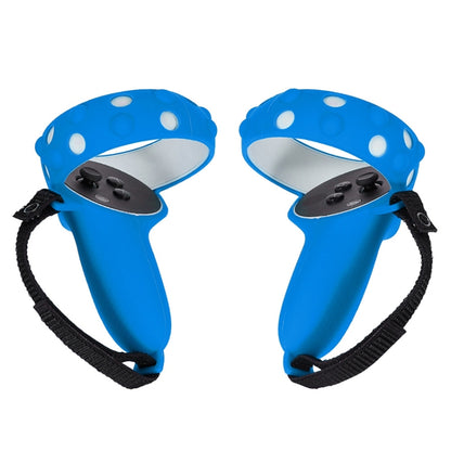 2 ชุด GS092 Handle Controller ซิลิโคนป้องกัน Anti-Fall และ Anti-Lost รวมทุกอย่างสำหรับ Oculus Quest 2, GS092 Blue, GS092 Black