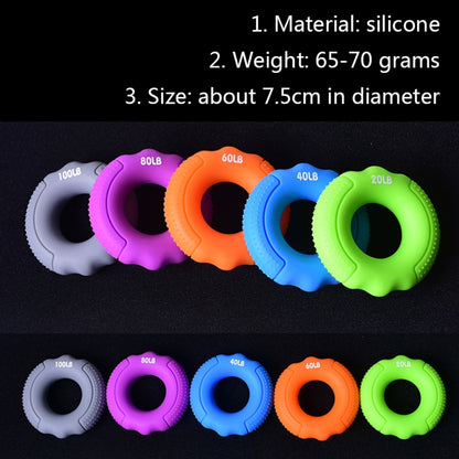 2 ชิ้นซิลิโคน Gripper นิ้วมือออกกำลังกายแหวนจับ, 20LB (Dot Green), 40LB (Dot Blue), 60LB(Dot Orange), 80LB(Dot Purple), 100LB (Dot Gray), 30LB (General Yellow), 40LB (General Rose Red), Universal point of 50LB blue, 60LB (General Green)                ...