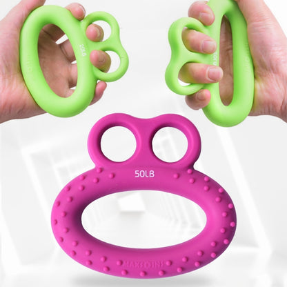MAXSOINS MXO-DOUBLE-001 อุปกรณ์ฝึกจับนิ้วทรงกบ Finger Grip Ring, 20LB (Double-sided Green), 30LB (Double-sided Blue), 40LB (Double-sided Orange), 50LB (Double-sided Purple), 40LB (Bearded Grass Green), 20LB (Plane Green), 40LB (Plane Orange)           ...