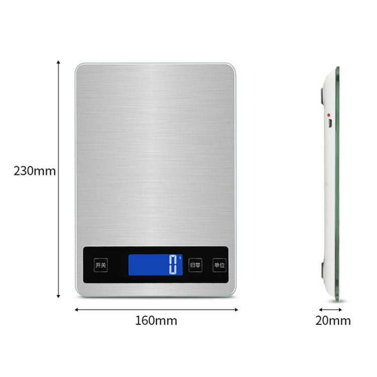 A10-1 แบบพกพา USB เครื่องชั่งในครัวเรือนอาหารเบเกอรี่ชา Quasi-Gram Weight Bench Scale, 5kg / 1g(White), 10kg / 1g(White), 15kg / 1g(White), 5kg / 1g(Rose Gold), 10kg / 1g(Rose Gold), 15kg / 1g(Rose Gold)
