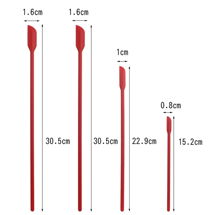 2 ชุด 4 in 1 ซิลิโคน Mini-Pointed Scraper ยาวเครื่องสำอางขวด Scraper Jam Spatula Set, 4 in 1 Red, 4 in 1 Black, 4 in 1 Colorful, 4 in 1 Purple, 4 in 1 Green