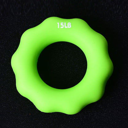 2 ชิ้นซิลิโคนนิ้วเครื่องหมายอุปกรณ์จับนิ้วออกกำลังกายจับแหวน, 15LB (Green), 35LB (Blue), 55LB (Orange), 75LB (Purple), 95LB (Gray)
