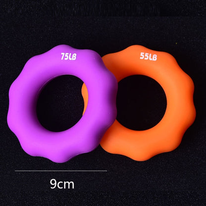 2 ชิ้นซิลิโคนนิ้วเครื่องหมายอุปกรณ์จับนิ้วออกกำลังกายจับแหวน, 15LB (Green), 35LB (Blue), 55LB (Orange), 75LB (Purple), 95LB (Gray)