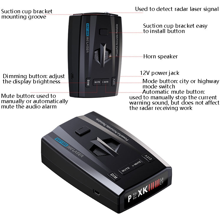 RAD1000 รถเลเซอร์เรดาร์ Speedometer รถมือถือความเร็วเรดาร์อิเล็กทรอนิกส์สุนัข, RAD1000