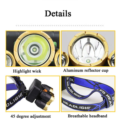 ขนาดใหญ่แบบชาร์จไฟได้ LED ตกปลาฉุกเฉินไฟหน้า Strong Long-Shot ไฟหน้าหัวติดตั้งความปลอดภัย Miner โคมไฟ