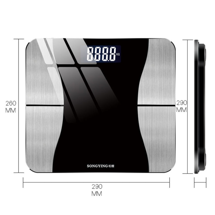 Songying SY06 เครื่องชั่งน้ำหนักร่างกายอัจฉริยะ เครื่องชั่งน้ำหนักในบ้าน, Charging Version(290x260mm)