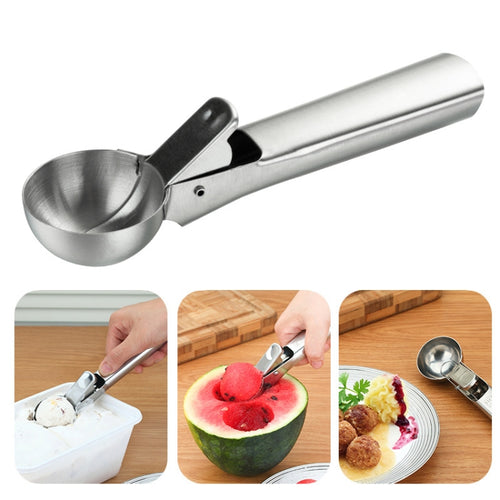 4 ชิ้นช้อนไอศครีมสแตนเลสช้อนขนมหวานที่ตักไอศกรีม, 4 PCS Stainless Steel